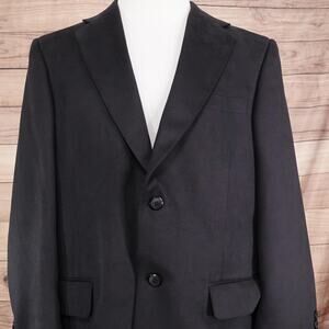 Haspel Suit Jacket Mens 42R Black SupraSuede Sport Coat Blazer 2 Button